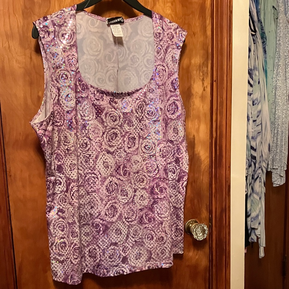 Lavender rose blouse with sparkly silver 18/20
